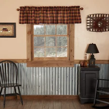 Heritage Farms Primitive Check VALANCE Country Primitive Farmhouse 16x90