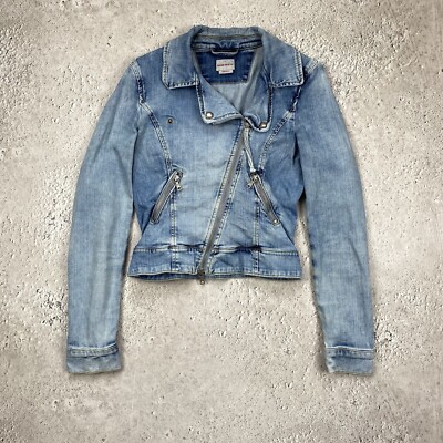 Veste Longue En Cuir MISS SIXTY - Style Levi's Trucker - Taille L - Occasion Très Bon état - Vintage