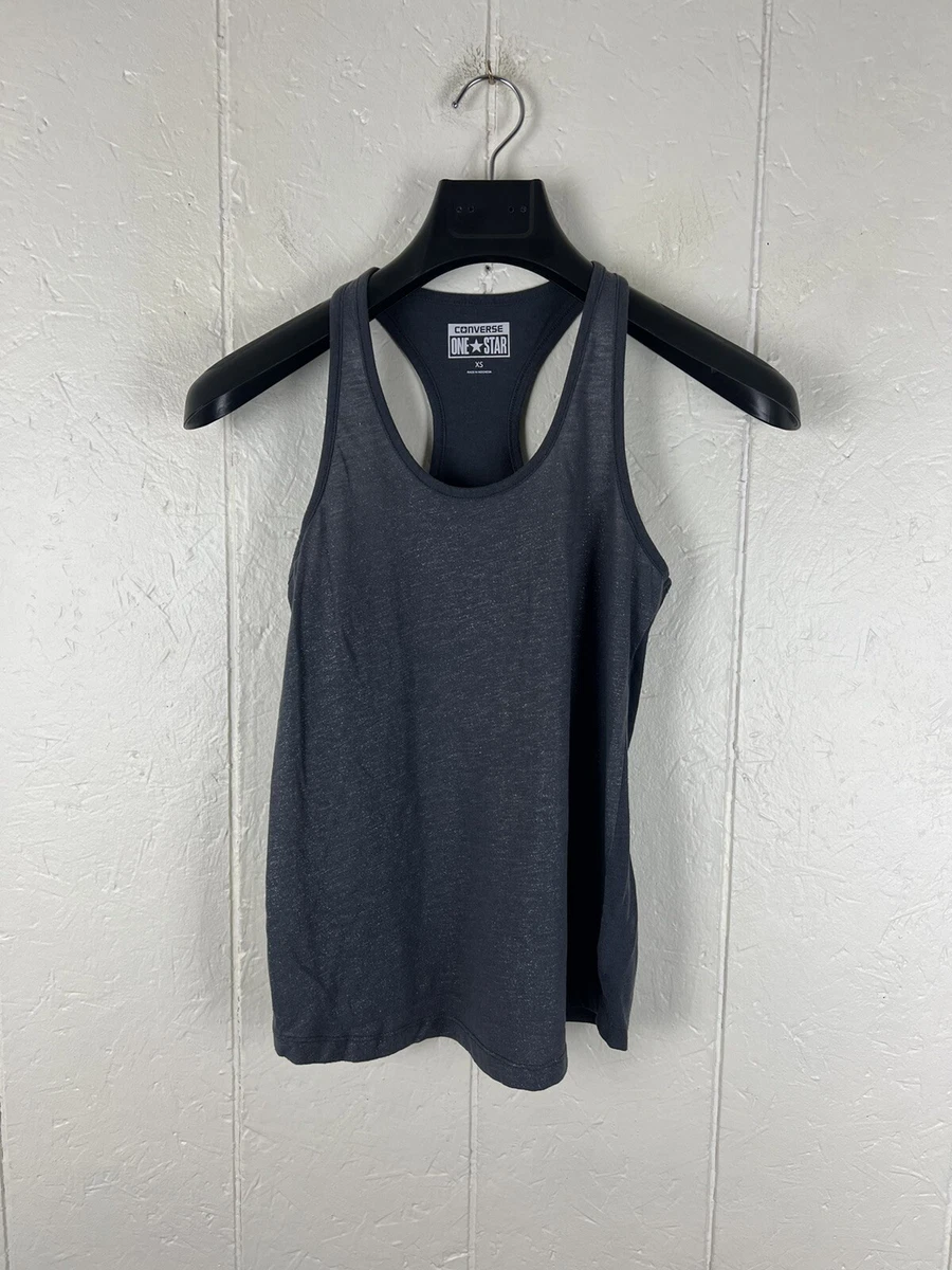 Converse Tank Top Women Extra Small Gray Scoop Neck Sleeveless