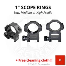 1 INCH Rifle Scope Rings Aluminum PICATINNY Low, Medium High Profile - US SELLER
