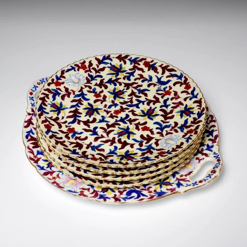 Royal Vienna Blue Purple Iris Chintz Salad Dessert Lunch Cake Serving Plate Lot - Image 4 of 4