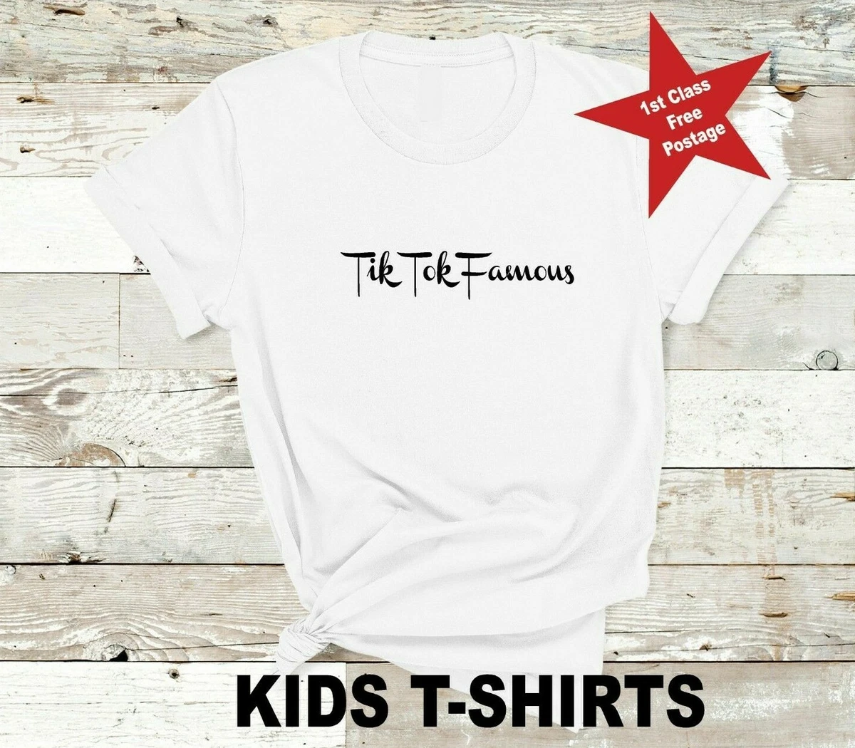 Kids Tik Tok Famous slogan t shirt unisex cute top Black White Grey
