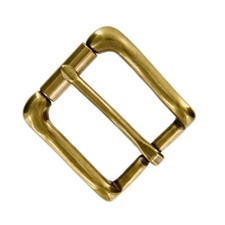 Classic Solid Brass Buckle Antique Roller Belt Buckle fits 1-1/8" 30mm Wide