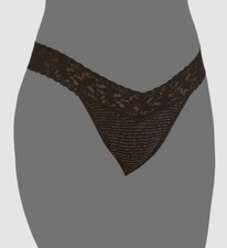  25 Hanky Panky Women's Black Prismatic Stripe Low-Rise Thong Panties One Size