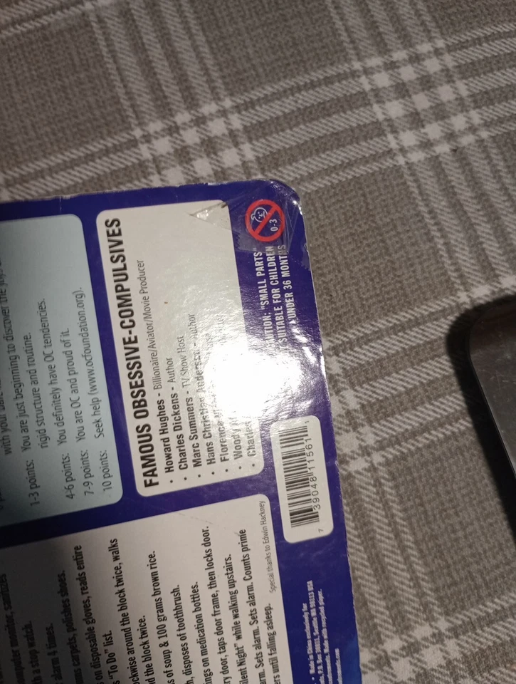 Obsessive Compulsive Action Figure Including Face Mask & Moist Towelette Opened - Изображение 4 из 4