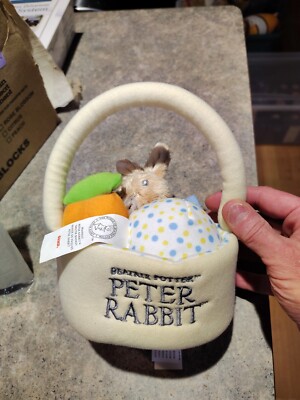New Beatrix Potter Peter Rabbit Plush Easter Basket 4-Piece Set NWT