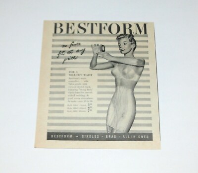 1947 BESTFORM Bra Girdle Print Ad  Vintage 1940s Underwear