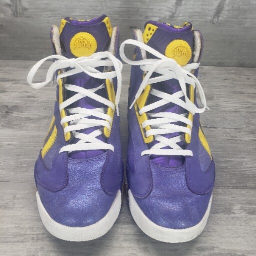 Reebok Shaq Attaq LSU Tigers M40343 Purple Yellow White Mens SZ 11