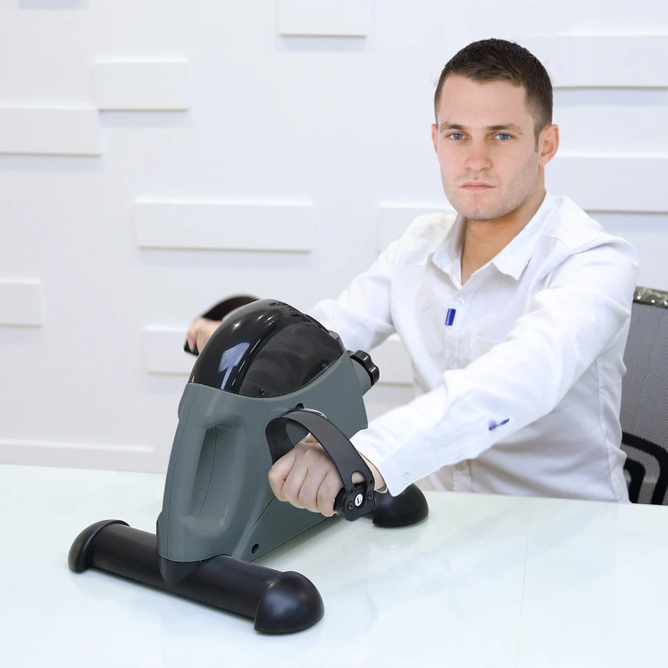 Mini Cycle Bike Foot Pedal Exercise Machine Arm Leg Recovery Peddle With  LCD US - Image 3 of 4