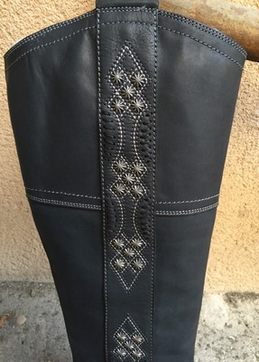 Bottes En Cuir Noir Mam'zelle Taille 37 - Destockage Neuf Avec Emballage, Talon 2-7 Cm, Style Enfilage