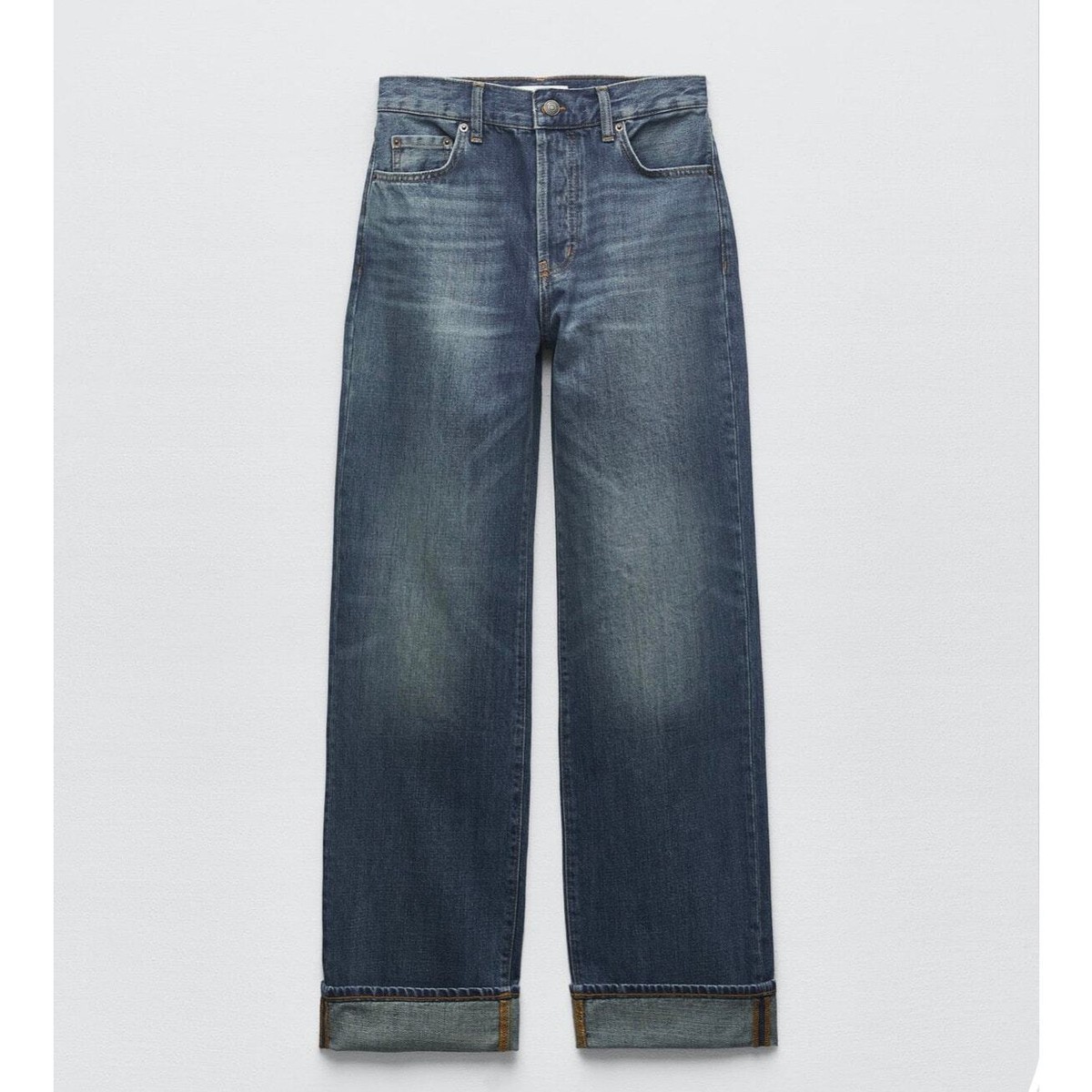 Zara ZW loose fit low rise jeans blue 6840/063 | eBay Zara ZW loose fit low rise jeans blue 6840/063 | eBay