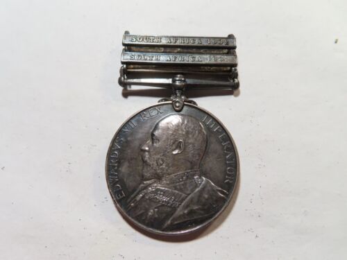 M13 South Africa 1901-1902 Boer War Campaign Sterling Silver Medal 2 Bars - Afbeelding 1 van 5
