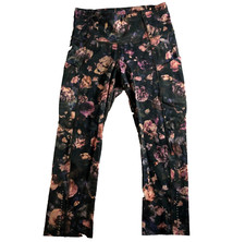 Lululemon Womens Align Leggings Sz 4 Black Floral Mid Rise Side Pockets Stretch