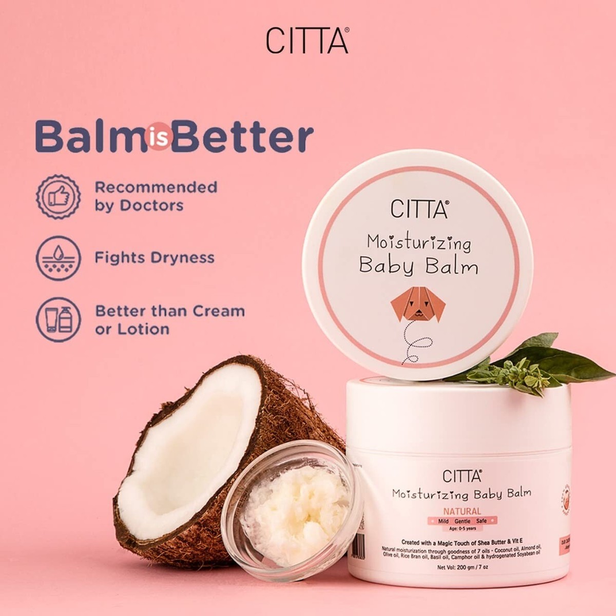 Citta Moisturizing Baby Balm 200g for baby lips free shipping