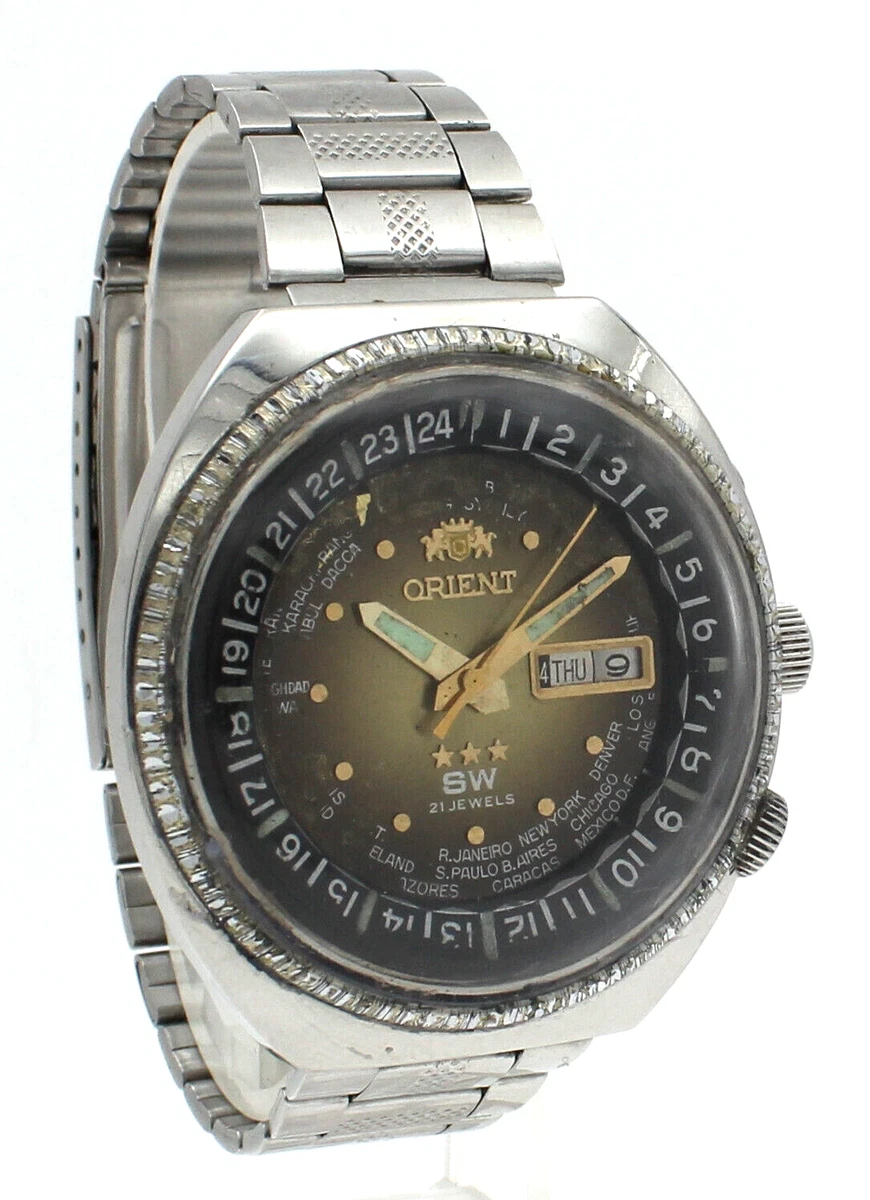 Vintage Orient WORLD DIVER 3 Star 21 Jewels Automatic 44mm Men s Watch