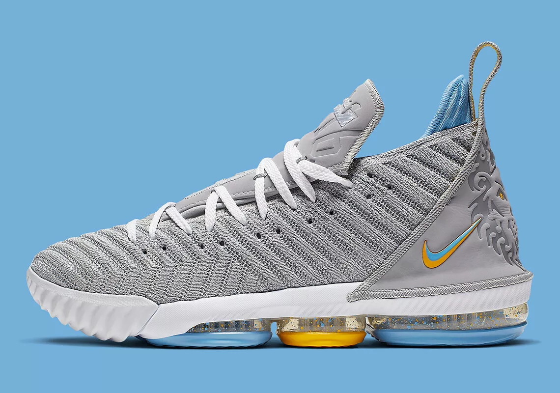 Lebron 16 hotsell blue and grey