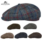 SHELBY HarrisTweed Newsboy Cap Wool Vintage Gatsby Baker Boy Handmade Sterkowski