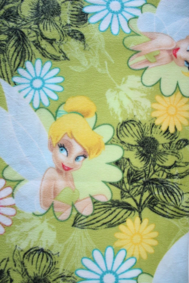 Disney Tinkerbell Mystic Forest Floral Badges 2012 Fleece Fabric 55" x 60" - Image 2 of 4