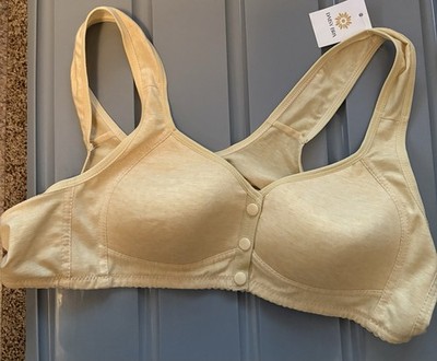 Daisy Bra Front Snaps Sz 52 Yellow NWT Plus Size Seniors Comfortable Easy Close