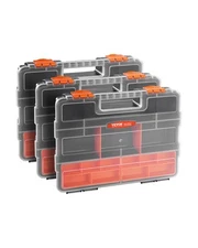 VEVOR 3-Pack Small Parts Organizer 21Compartment Organizer Box Removable Divider