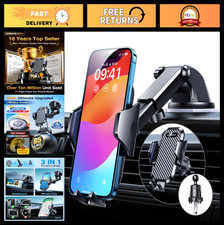 Universal Car Phone Holder - Powerful Suction Cup Mount for Dashboard  Windshie