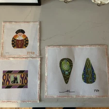 Set of 3 Vintage Designs Needlepoint Canvas 18 Mesh