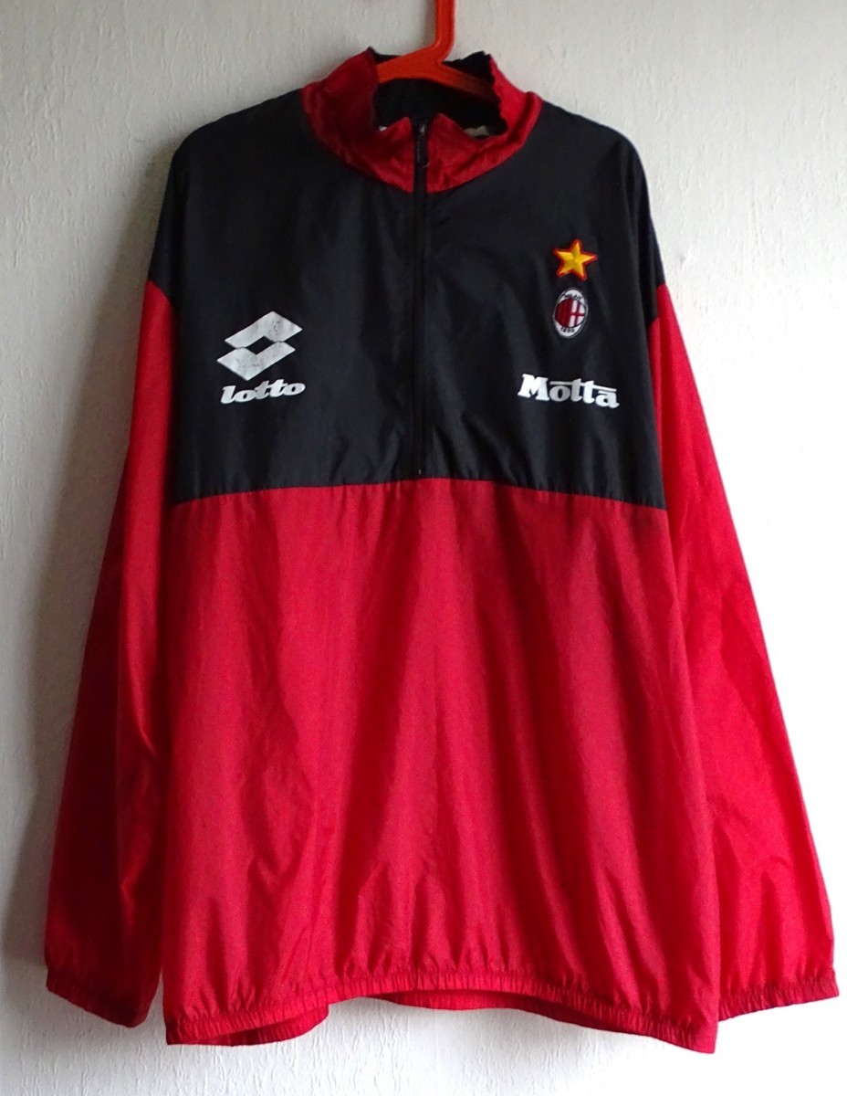 Vintage 90s AC Milan Lotto Motta Training Jacket 1/3 Zip