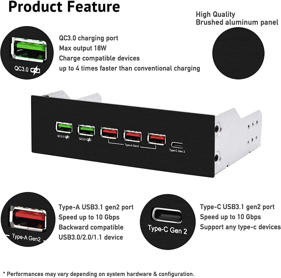 USB 3.1 Gen2 Hub with Type-C Port - 5.25in - Image 4 of 4