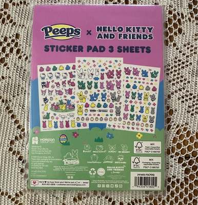 Easter STICKERS Hello Kitty and Friends X PEEPS 3 sheets 250 stickers