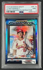 JJ WETHERHOLT PSA 9 2025 BOWMAN CHROME DRAFT PRIZED PROSPECT REFRACTOR 228/250