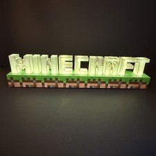 Paladone Minecraft Logo Light Up Lamp LED Desk Decor Steve Creeper Gamer Gift