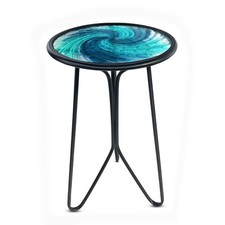 Patio Side Table Small Round End Table Metal Side Table Outdoor Small Porch Tabl