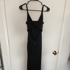 Black maxi dress with tie in front