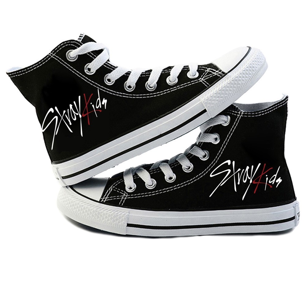 Scarpe da ginnastica alte stringate 3D Stray bambini Kpop scarpe da ginnastica in tela sneakers regalo*-* foto 3