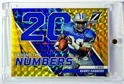 2022 Panini Zenith Barry Sanders Behind the Numbers Gold #9/10 Lions
