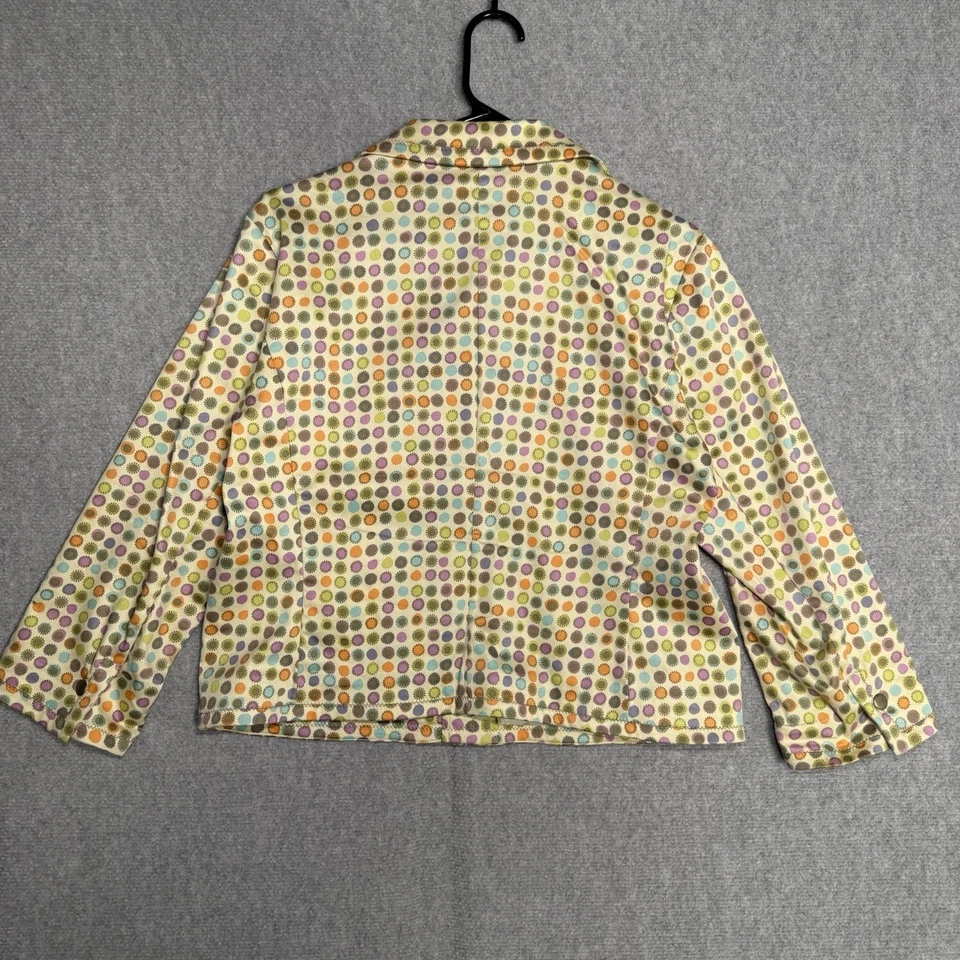 Chaqueta deportiva Sigrid Olsen para mujer pequeña grande a lunares chaqueta a presión de colección Foto 4 de 4