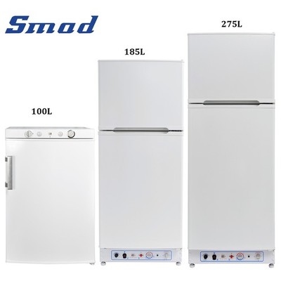 SMAD Propane Gas Refrigerator Top Freezer Fridge Cooler 110V LPG Vacation Home