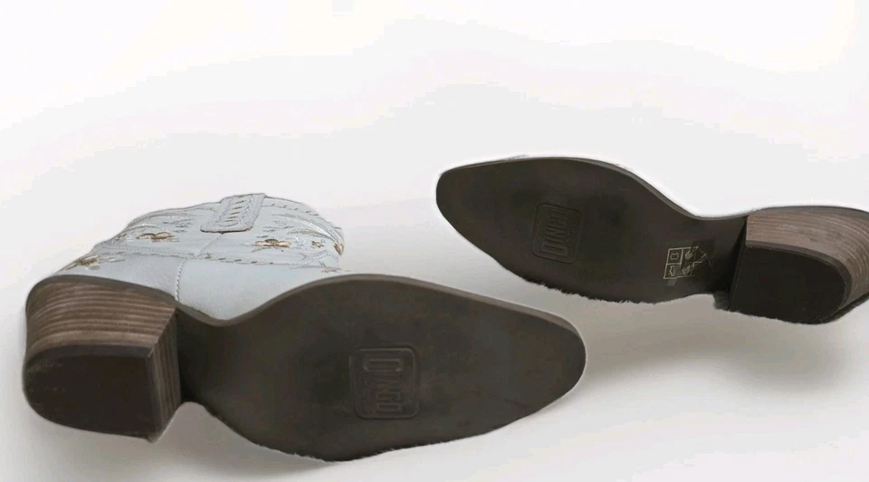 Botines de vaquero del oeste Dingo Primrose bordados florales blancos para mujer talla 7 Foto 4 de 4