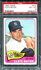 1965 Topps #475 Clete Boyer PSA 8 NM-MT