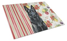 Caroline's Treasures Black German Shepherd Vegetables Glass Cutting Board