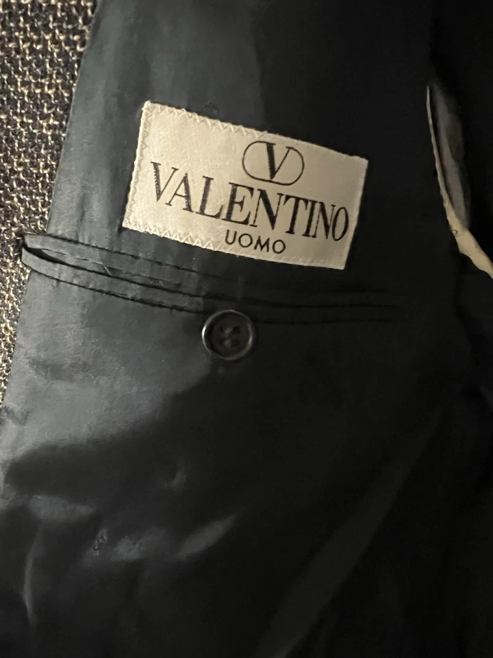 Chaqueta Blazer Valentino Uomo Hecha en Italia Glen Lana a Cuadros Talla 42R De Colección Foto 4 de 4