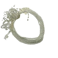 Vintage 80s Womens Bridal Headpiece Crown Tiara Spray Pearl White Bride