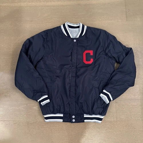 Cleveland Guardians Reversible Bomber Jacket - Blue / Gray Large - product listing photo