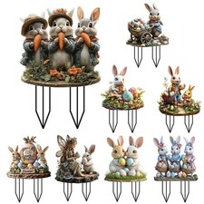 Whimsical Garden Stakes with Bunny Design for Festive Outdoor