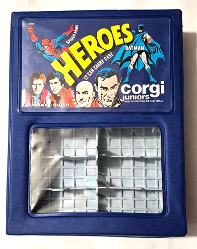 Vintage 1970s Corgi Heroes 12 Die-Cast Car Vehicle Carry Case