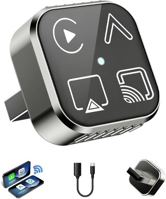 4-IN-1 Carplay Adapter Wired to Wireless CarPlay Android Auto Mirror Link --2026