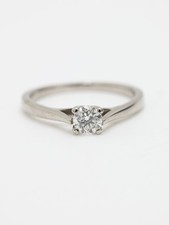 Solitaire Diamond Engagement Ring 18ct White Gold Natural 1/3ct Ladies Size K
