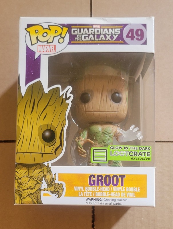 Funko Marvel Guardians of The Galaxy Groot #49 Lootcrate Exclusive GitD