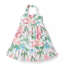 Janie Jack The Island Tropical Floral Halter Summer Sun Dress Girls 5