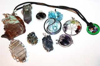 Fantastic mixed semi precious gemstones art glass charms crystals mixed Lot#218